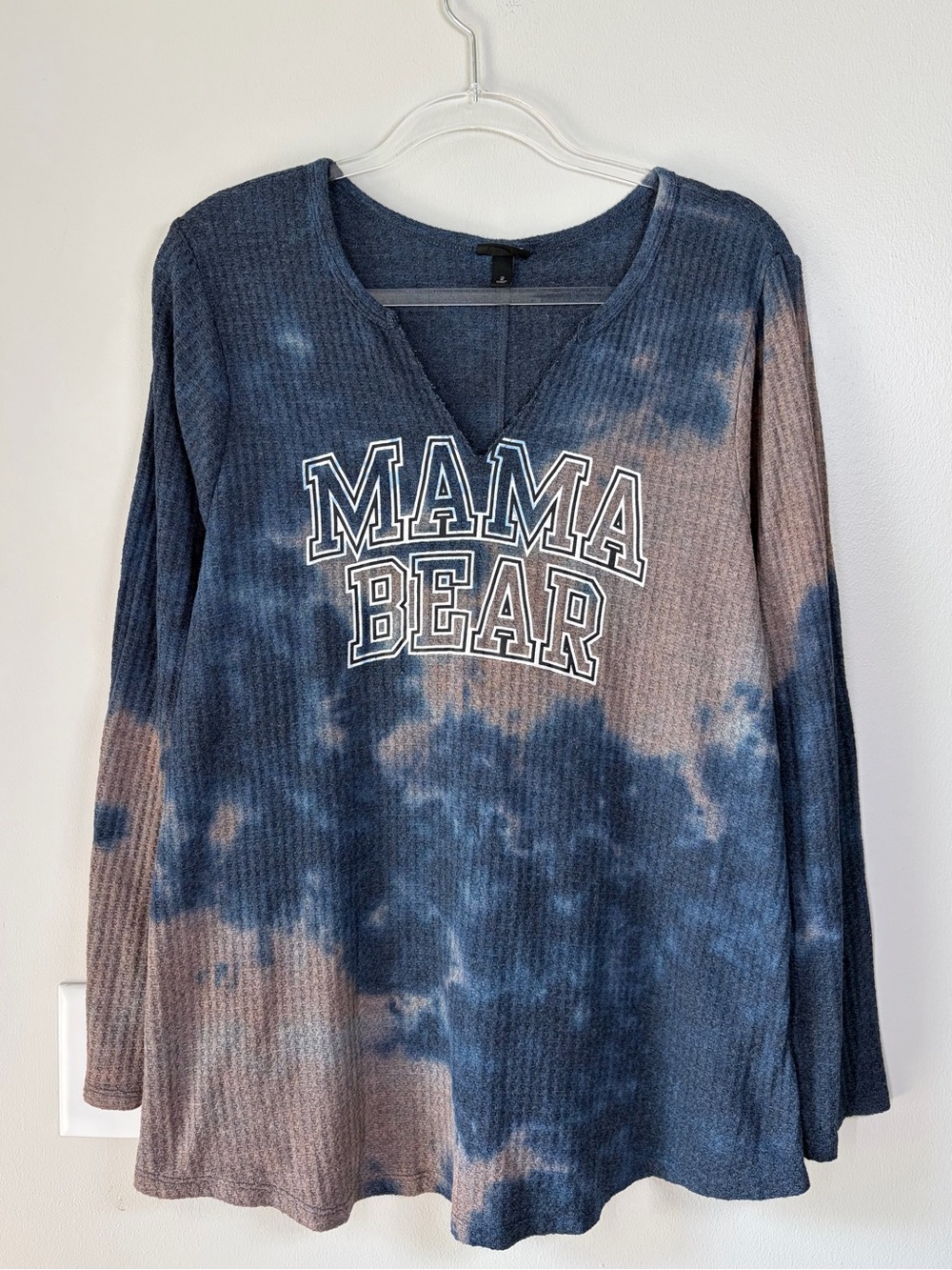 Torrid Mama Bear Tie Dye Waffle Knit Long Sleeve Tee Loungewear Casual Comfy
